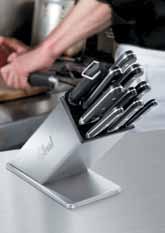 Rubber foot pads provide extra grip and prevent scratches on countertops KBS-2002 12 Stainless Knife Block 39200 1.1/.03 1 7/3.2 $262.00 KBS-2006 9 Stainless Knife Block 39255 1.1/.03 1 7/3.2 $246.