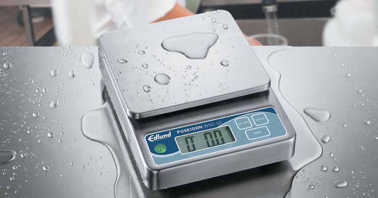 High Performance Digital Scales WSC-10 Patented POSEIDON SUBMERSIBLE STAINLESS STEEL PORTION SCALE Self-calibrating simply set to calibration mode, flip it over, and the indicator light illuminates,