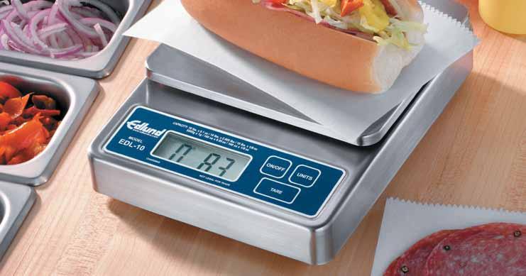 High Performance Digital Scales EDL-10 Patented EDL SERIES STAINLESS STEEL PORTION SCALES With the EDL-10 you get absolute accuracy in a small, rugged design that stands up to harsh foodservice