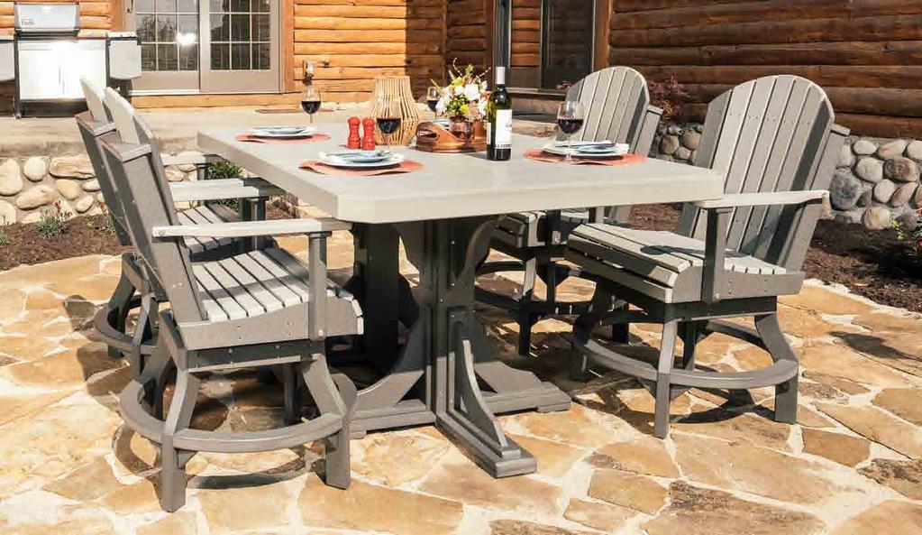 Square Table and Adirondack Swivel Chairs at