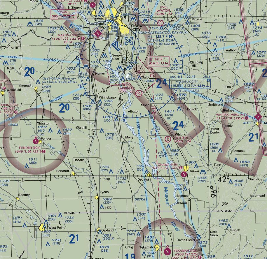3. In what airspace is Onawa, IA (K36)