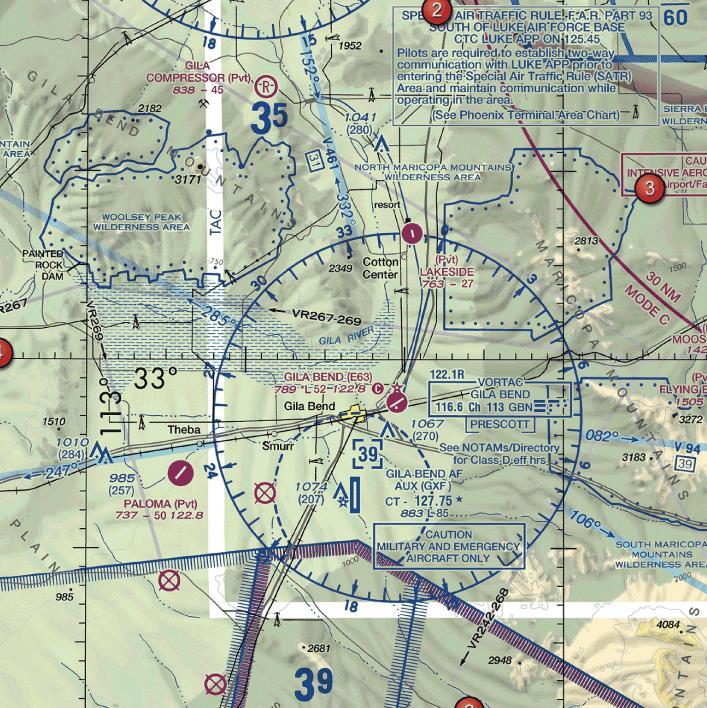 14. Which is true concerning the blue and magenta colors used to depict airports on Sectional Aeronautical Charts? A. Airports with control towers underlying Class B, C, D and E airspace are shown in blue.