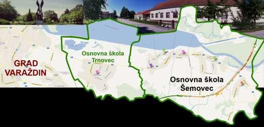 Obilježja škole Upisno područje OŠ Šemovec pokriva 5 naselja. Učenici dolaze u školu autobusom.
