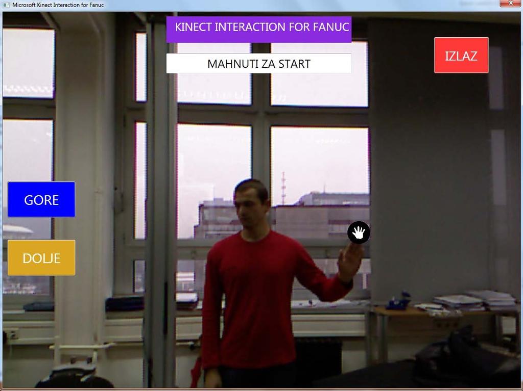 3 Komunikacija s robotom Kinect jednostrano komunicira s robotom preko aplikacije, što znači da samo šalje poruke preko TCP protokola.