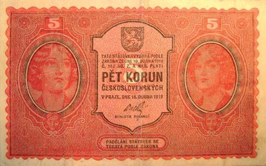 marcu 1919 nachádzali na území Československa, sa nalepili kolky. Kolok predstavoval pritom 1 % z hodnoty každej okolkovanej bankovky, teda napr.
