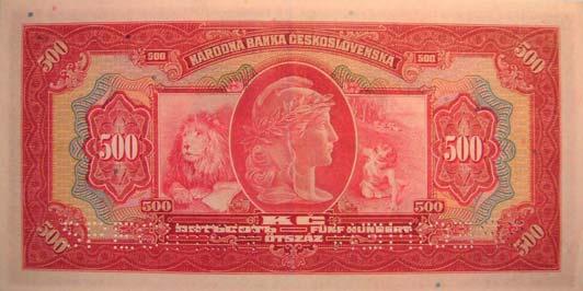 Na strane druhej, aby boli slovenské bankovky odlíšené od peňazí československej meny, ktorá sa používala na území Čiech a Moravy, na Slovensku boli československé bankovky vyšších hodnôt: 100 Kč,