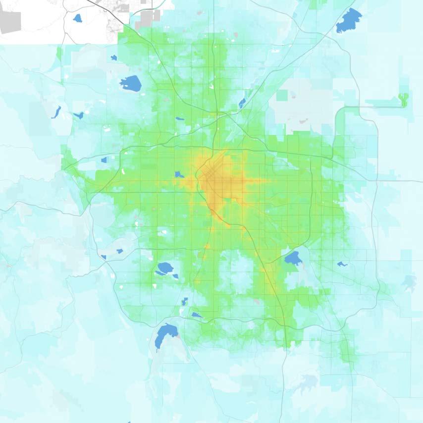 Denver Denver-Aurora-Broomfield, CO Jobs within 30 minutes by transit, averaged 7 9 AM 0 1,000 1,000 2,500 2,500 5,000 5,000 7,500 7,500