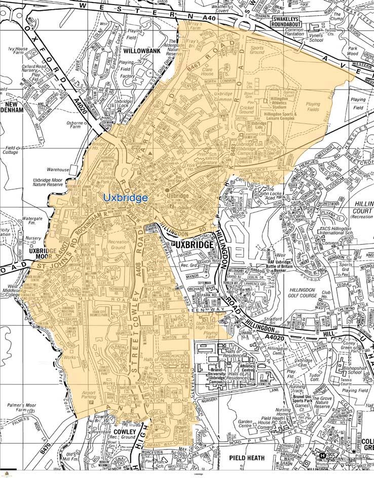 5. WARD BY WARD PROPOSALS a) West Side of Hillingdon PROPOSED NAME: UXBRIDGE MEMBERS TO BE ELECTED: 3 ELECTORATE AT 2024: 12,509