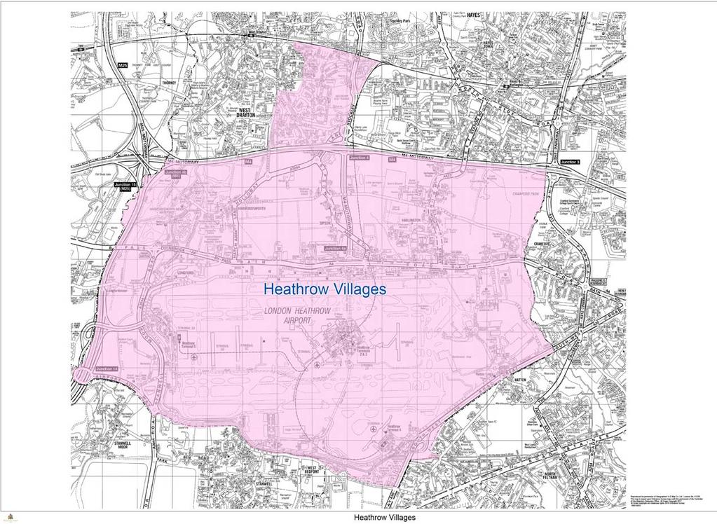 PROPOSED NAME: HEATHROW VILLAGES MEMBERS TO BE ELECTED: 3 ELECTORATE AT 2024: 12,955 MADE UP OF EXISTING