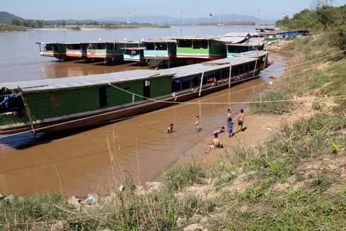 Mỏ hàn sông Mekong, Ban Tonpheung Bờ sông ổn định được nhờ có bồilắng và cây cối.