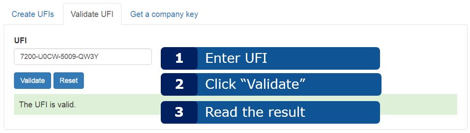 12 Aplikacija za generiranje jedinstvenog identifikatora formule - Korisnički priručnik 3. Potvrda UFI-ja Potvrda UFI-ja provodi se prema koracima navedenima na slici 3-1.