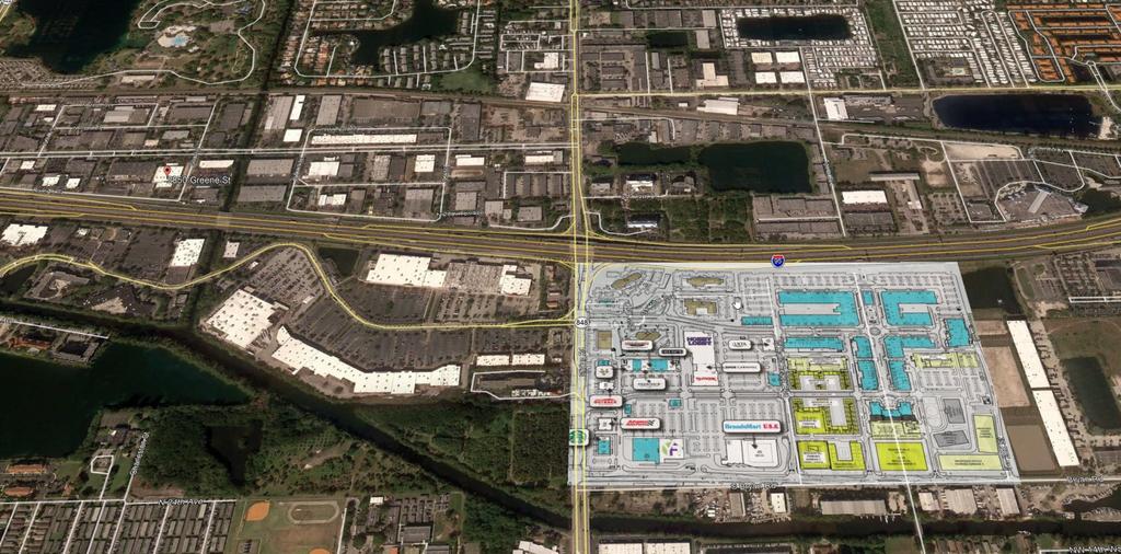 INDUSTRIAL COMPONENT IS DOCK HIGH, 24 CLEAR 3 PHASE ELECTRICITY, MULTIPLE METERS ADJACENT TO OAKWOOD PLAZA & DANIA POINTE SIGNAGE FRONTING I-95 AVAILABLE MINUTES TO PORT & AIRPORT FRONTING I-95!