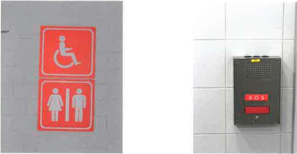 6.2 Check-in points and rooms facilitating PRM handling are marked with appropriate symbols. 6.3 Airport toilets are equipped with SOS signalling for emergency situations, where assistance is needed.