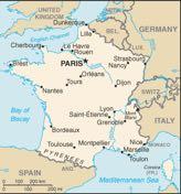 FRANCE Capital: Paris Population: 65,630,692 General Terrain: mostly flat plains or gently rolling hills in north and west; remainder is mountainous, especially Pyrenees in south, Alps in east