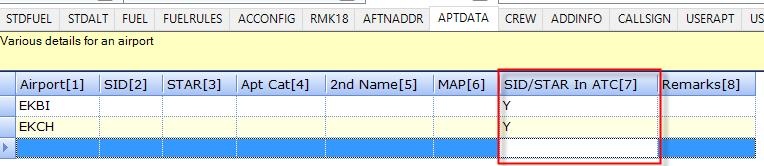 csv It is now possible to have either SID or STAR designator filed for individual airports.