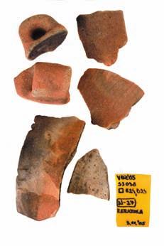 U jami SJ 020/021 utvrđeno je ognjište (SJ 044) uz koje je pronađeno i mjesto u koje se odbacivao pepeo i gar (SJ 045). Dosta keramičkog i litičkog materijala pronađeno je i u jami SJ 030/031.