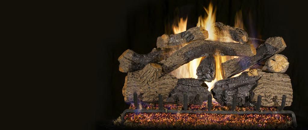 Charred American Oak (CHAO) pictured in an Estate series fireplace by Lennox CHARRED SERIES Like an artist