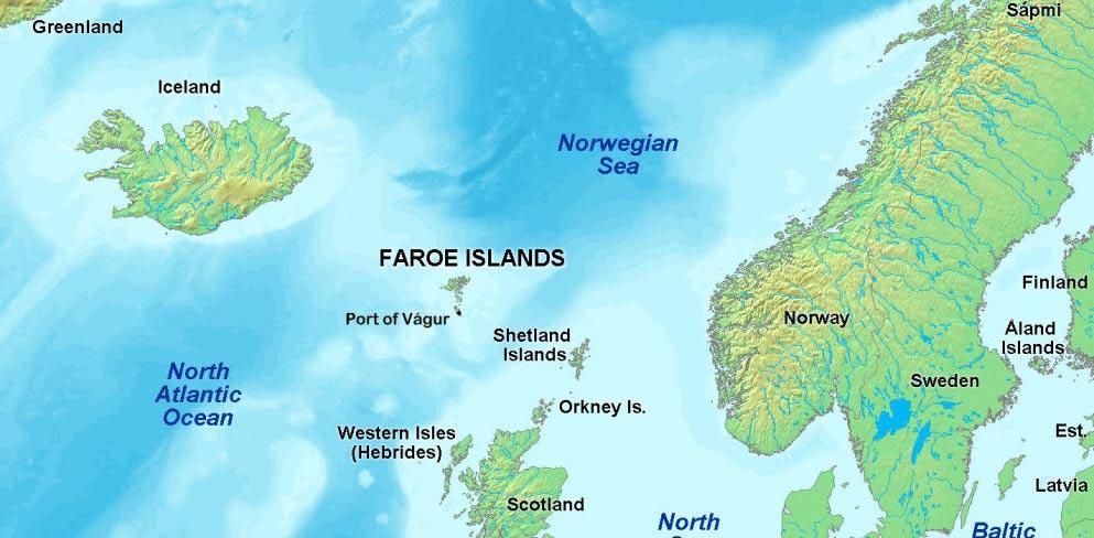 The Port of Vágur is also the nearest port to the oilfields at the Faroese Bri sh / Shetland border.