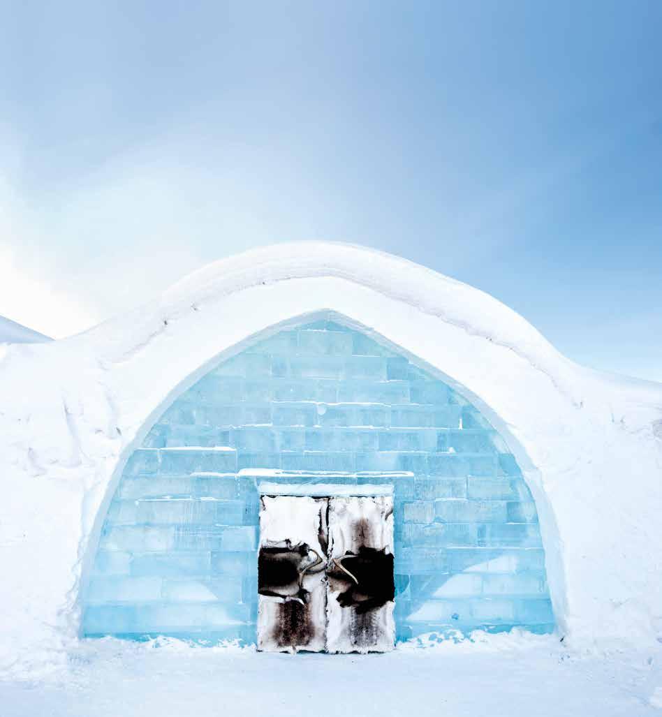 ICEHOTEL 70 000 2 500 365 Every year ICEHOTEL is visited by 70 000 guests from all over the world. Number of ice blocks harvest from Torne River. Each ice block weights two tons.