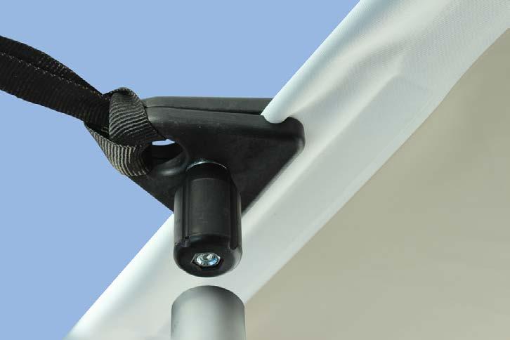 TENT PARTS: DETAILS SIDE CLAMP The Bonga Stretchtent uses side clamps to hold the tent.