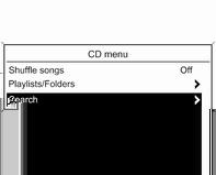 Infotainment sistem 153 Za reprodukciju svih muzičkih numera po slučajnom redosledu: podesiti Shuffle songs (Mešovite pesme) na On (Uključeno).