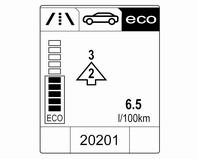 86 Instrumenti i komande ECO Information Menu (Informacioni meni ECO) Pritisnuti dugme MENU za biranje opcije s u gornjem redu složenijeg displeja.