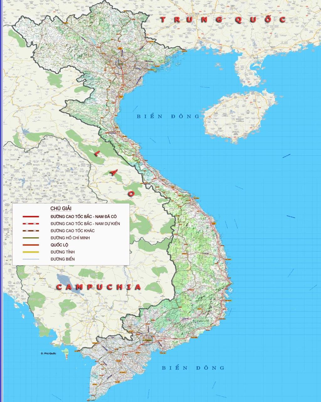 A. ORIENTATION OF EXPRESSWAY DEVELOPMENT IN VIETNAM I. The North - South expressway: Including 02 routes with the total lengths of 3,262 km. 1.