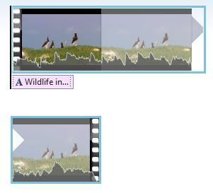 Prostor za prikaz kadrova Prostor za prikaz kadrova prikazuje pojedine kadrove videozapisa ili fotografije od kojih je napravljen videozapis.