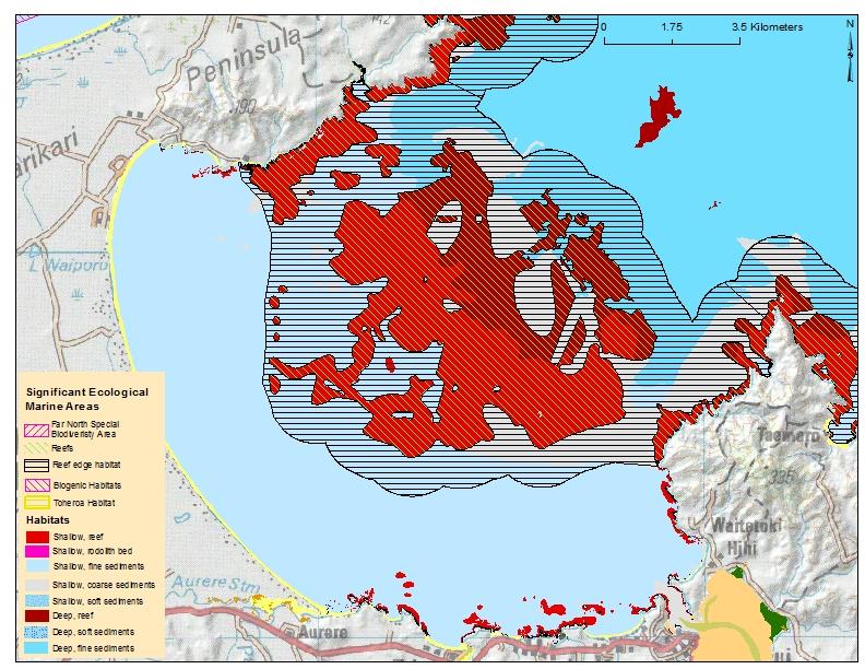 Name: Doubtless Bay Significant Ecological Marine Area Assessment Sheet Summary: The reef systems of Doubtless Bay and adjoining reef edges of soft bottom habitat score as a high ranking ecological