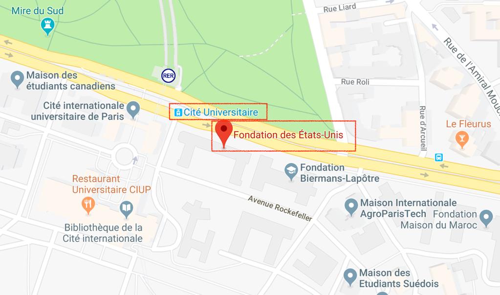 Fondation des États-Unis 15 boulevard Jourdan 75014 Paris RER stop: Cité
