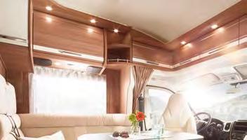 Driver's cabin storage space Kitchen worktop All-round overhead storage cabinets with front hatches