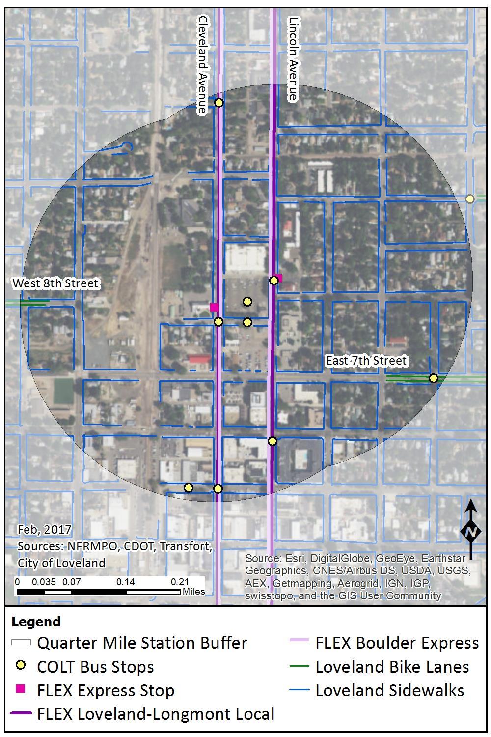 Figure 3-11 shows the non-motorized infrastructure available near the 8 th Street stop pair.