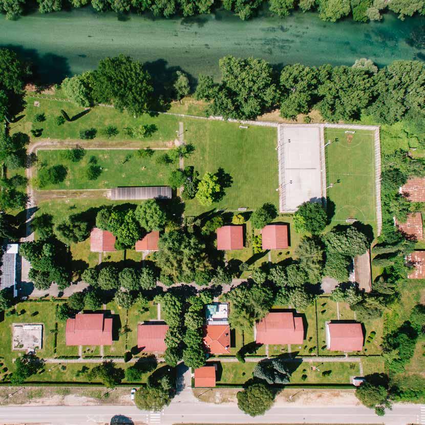 2 3 Located some 12 km from the center of Mostar, on the stunningly beautiful bank of the river Buna, the Relax Outdoor Center is spread on a surface of 2000m2.