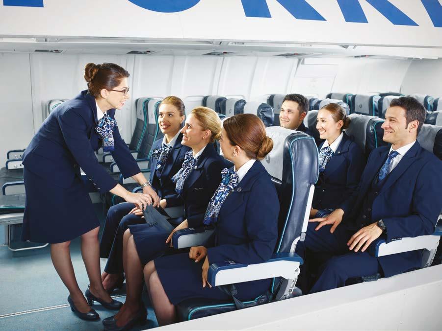 CABIN CREW TRAINING Turkish Airlines Flight Training Center not only trains the cabin crews according to the national and international