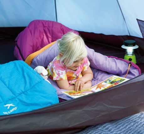 SLEEPING BAGS 54 The Easy Camp sleeping bag range features contemporary styles and colours and continues with the broad category themes of CARNIVAL, EXPLORER, GO and TOUR.