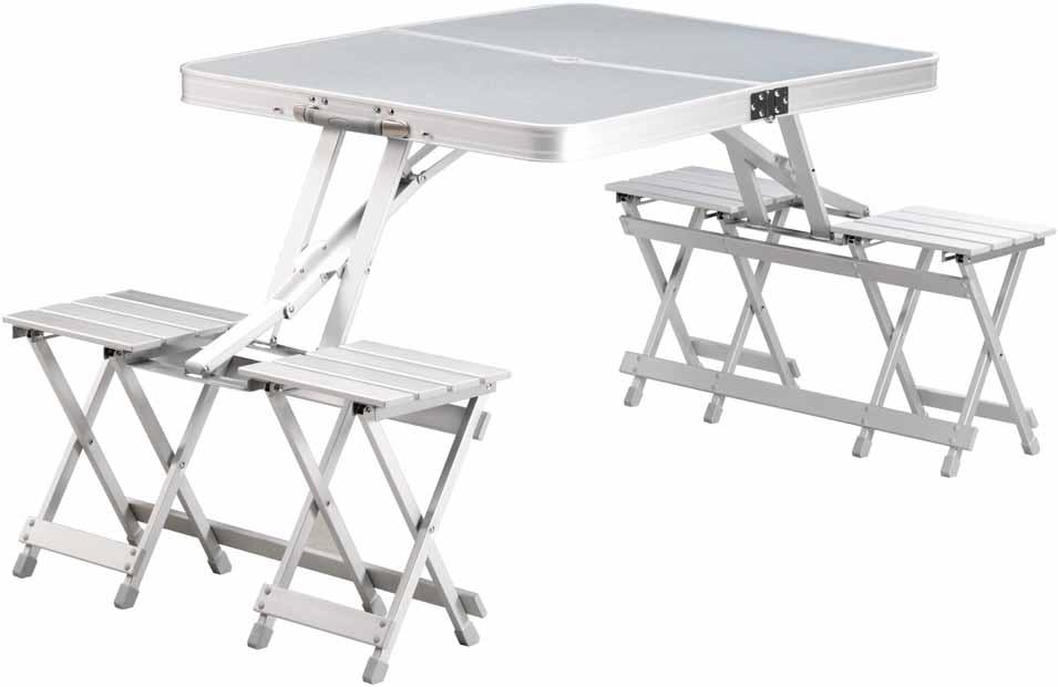 FURNITURE 86 PICNIC TABLES These portable tables are compact and easy to carry yet very stable when opened.