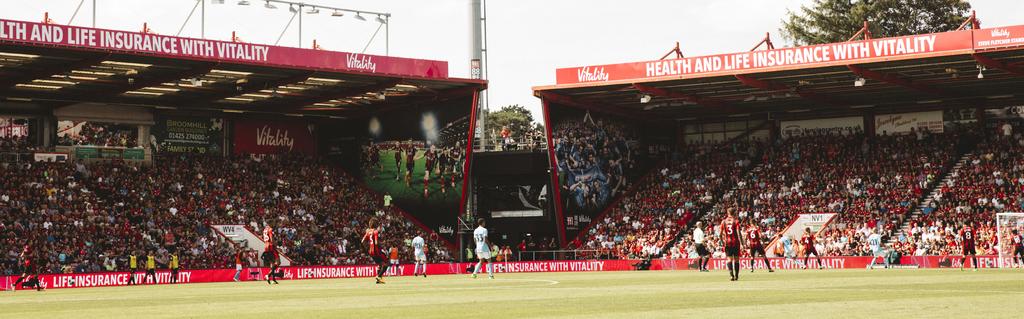 AFC Bournemouth Facts Fan Support Ground: Vitality Stadium Capacity: 11,329 Address: Dean Court, Kings Park, Bournemouth, BH7 7AF Customer service telephone no: 0344 576 1910 Playing surface: 105m x