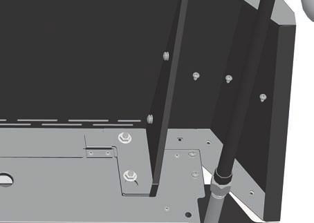 support brackets located on the left side of the burner box