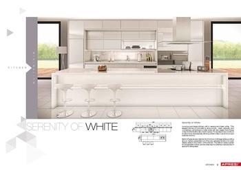 Kitchen 100% Aluminium Cabinet Luxurious and large kitchen with in serene and clean white.