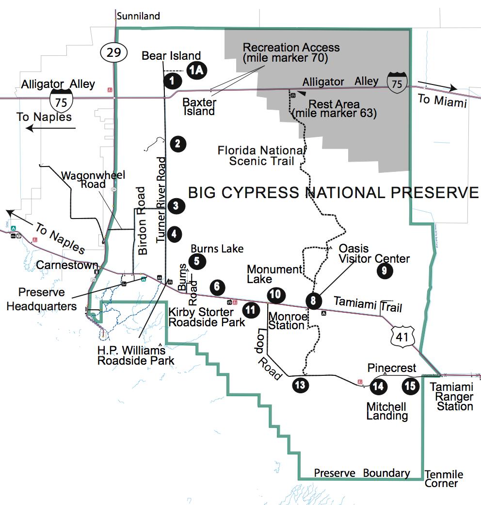 Big Cypress National Preserve Visitor Study 7 9. a) During your most recent visit to Big Cypress National Preserve, which of the following sites did you and your group visit?