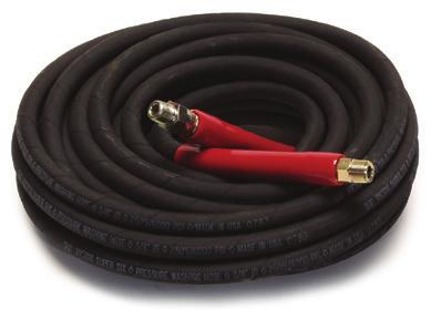 HOSE Legacy Rawhide Hose Superior abrasio-resistat cover hose for use with: hot- or cold-water pressure Washer 1 solid ed ad 1 swivel ed (both eds) Rawhide 1-Wire 4000 PSI Black Hose Class A ORS (Oil