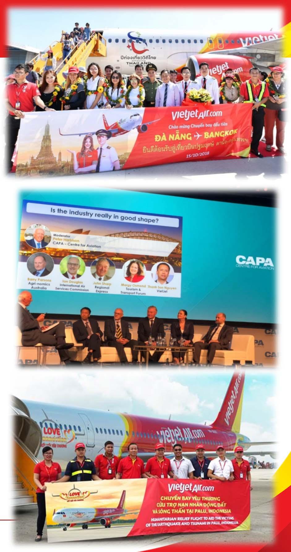 Typical events of the Q3 2018 Welcomed the first flight of Da Nang - Bangkok (Thailand) and Nha Trang - Da Nang route Attended Australia Pacific Aviation & Corporate Travel Summit 2018, one of the