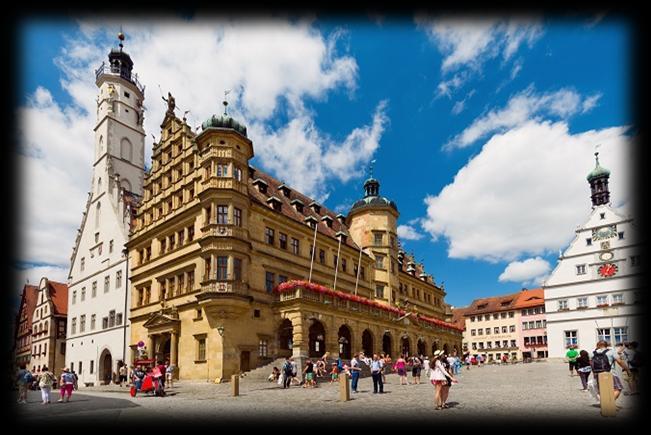 Rothenburg ob der Tauber: The unforgettable skyline of the Franconian and former Free Imperial City rises high over the steeply sided Tauber Valley at the intersection of the Romantic Road and the