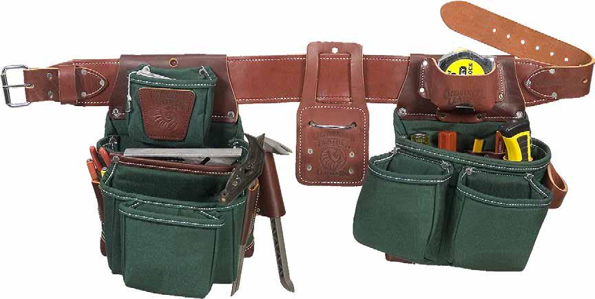See pg 2 For Belt Sizing Available for lefties in Pockets and Tool Holders: 21 Belt Sizes: SM-XXXL Weight: 4.4 lb. option.