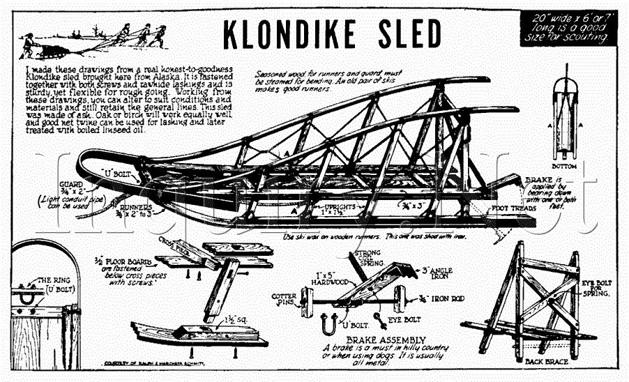 KLONDIKE SLED Build a traditional Klondike sled, or go completely modern and use plastic. Feeling creative?