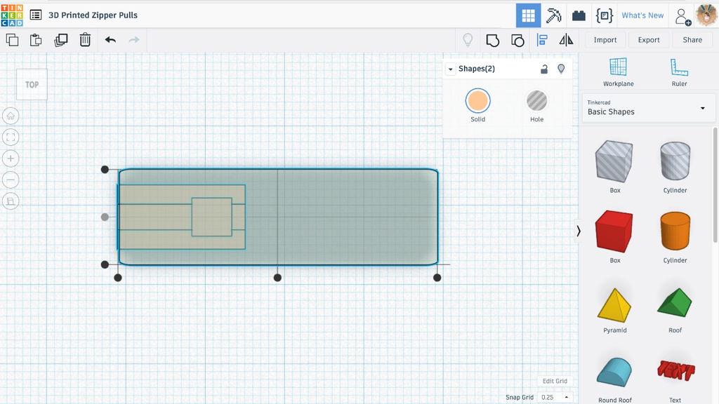 DESIGN YOUR OWN ZIPPER PULL IN TINKERCAD https://player.vimeo.com/video/237835246?