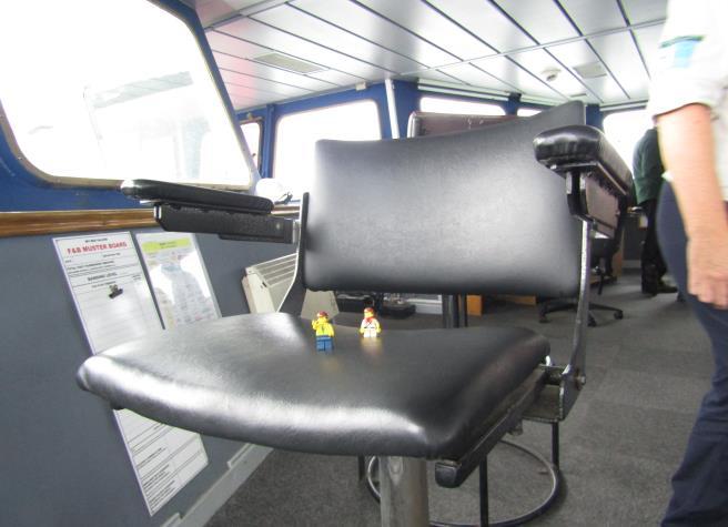 February Sid and GIJoe tried out the Captains chair on the Red Funnel Ferry, Red Osprey.