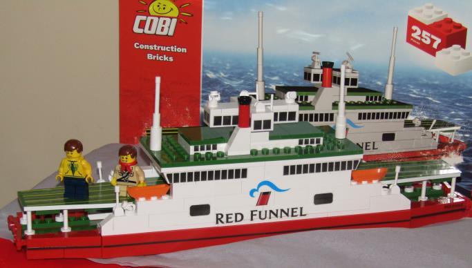 March Sid and GIJoe climbed abord the Red Funnel model ferry to try it for size. They wondered if it would float?