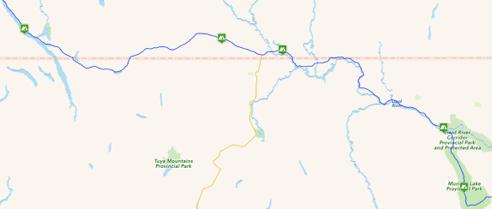 leg 13 Telsin Lake 347 miles - This leg will continue on the ALCAN Highway crossing out of British Columbia into Yukon Territory
