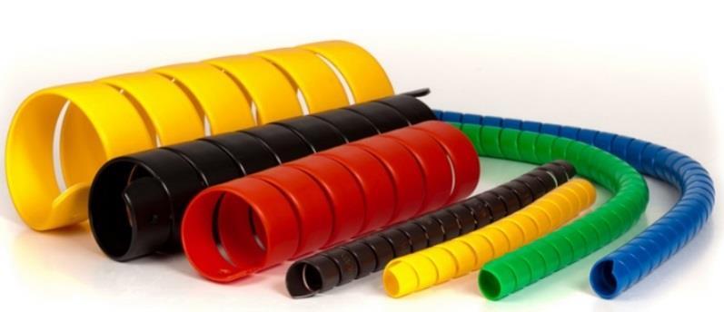SAFE-SPIRALS our standard hose guards for hydraulic hose protection produced
